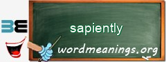 WordMeaning blackboard for sapiently